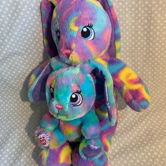 Build-A-Bear Workshop 2 Bunny Rabbit Plush Stuffed Animal - Picture 2 of 5